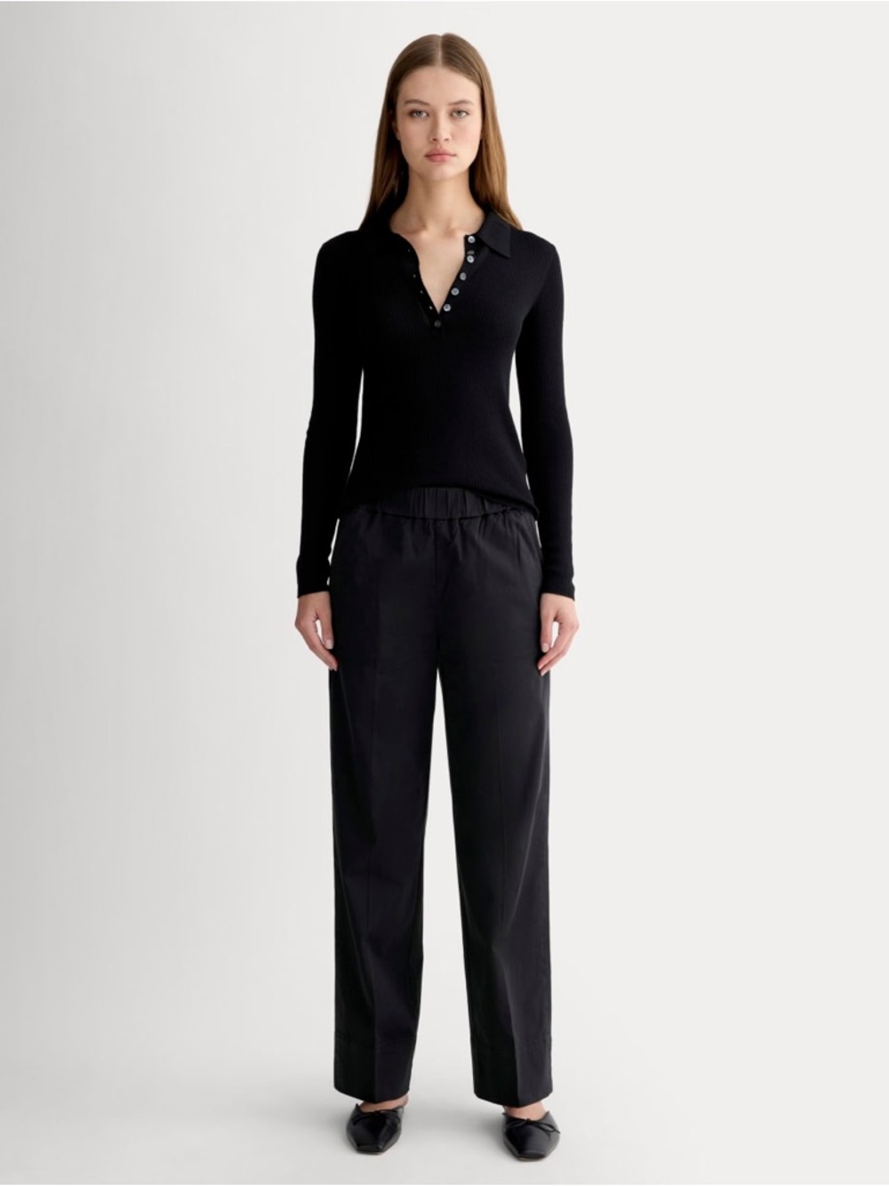 Everlane The Easy Pant Black Women’s Pants Cotton Twill Lightweight Trousers Med